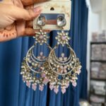 Arpita Premium Kundan Earrings –  Light Pink