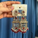 Sajda Chandbali Earrings – Red