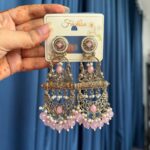 Sajda Chandbali Earrings – Light Pink