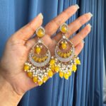 Kiran Kundan Earrings – Yellow