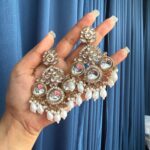 Ahana Kundan Earrings – White