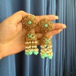 Kundan Jhumka – Light Green