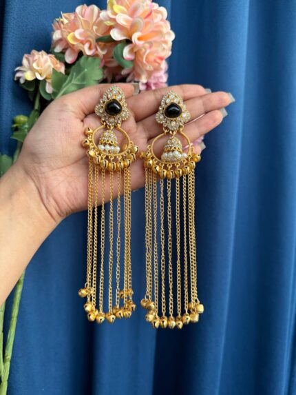 Piya Kashmiri Earrings – Black