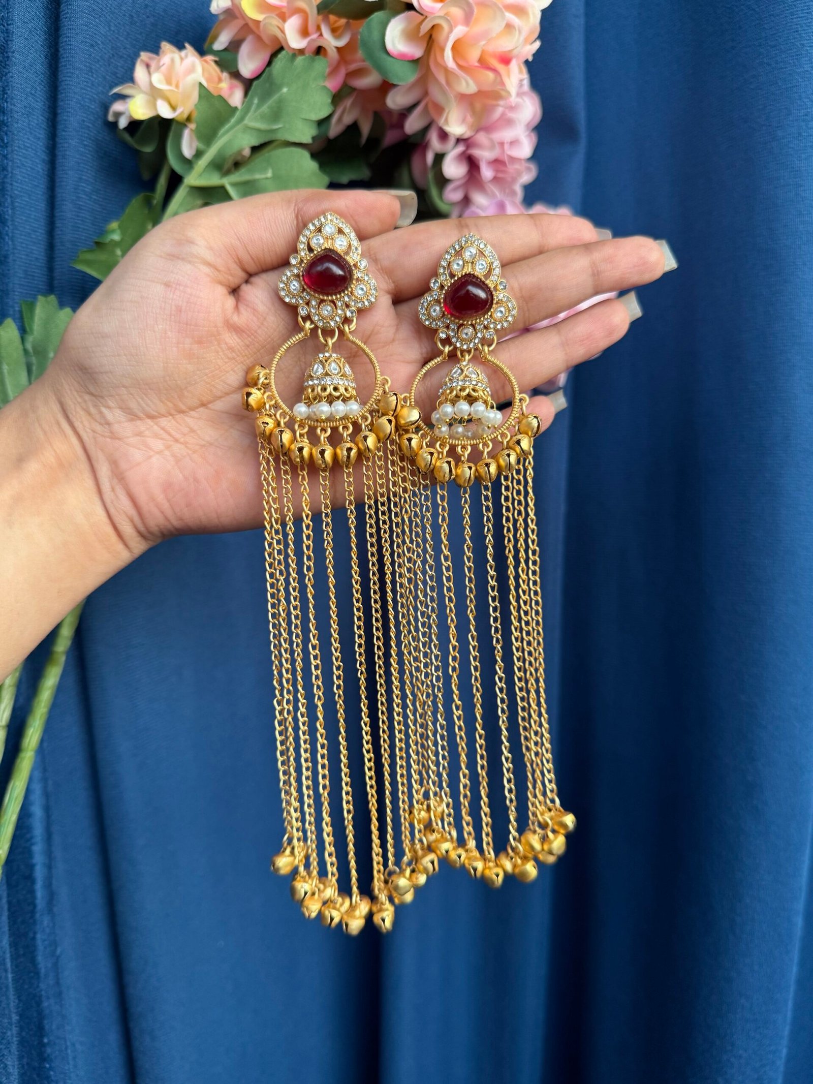 img_3709-scaled-1.jpeg Piya Kashmiri Earrings – Red - Image 1
