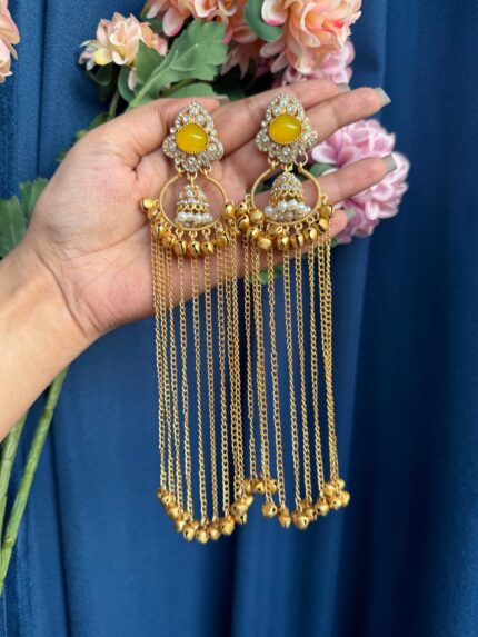 Piya Kashmiri Earrings – Yellow