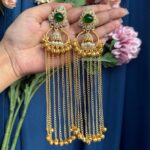 Piya Kashmiri Earrings – Dark Green