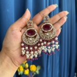 Kusha Chandbali Earrings – Purple