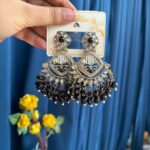 Vidhi Kundan Earrings – Black