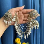 Nirali Kundan Earrings With Mangtika