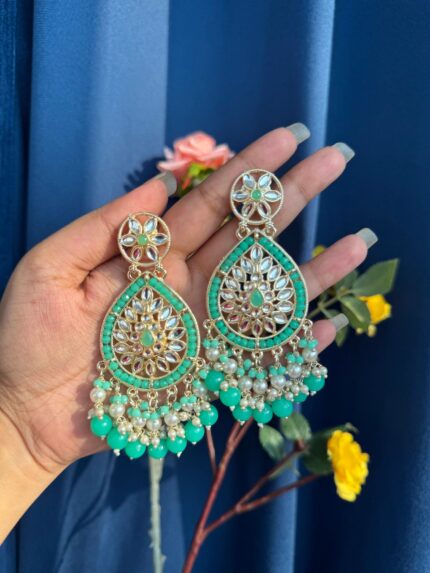 Ambika Ethnic Earrings – Mint Green