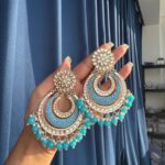 Light Blue Ethnic Chandbali Earrings