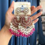 Rhea Premium Earrings – Dark Pink