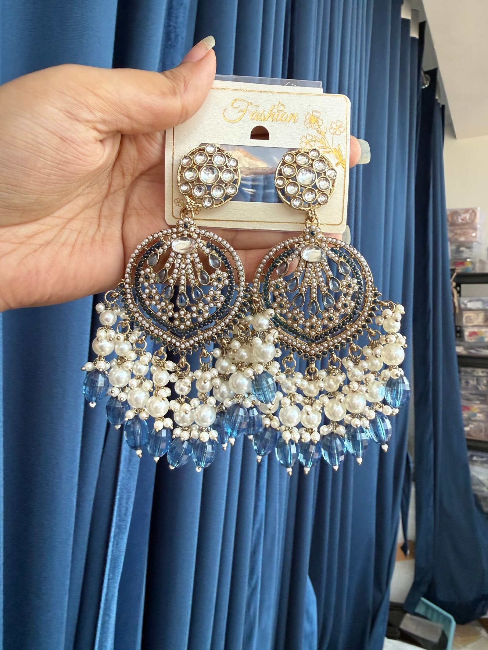 img_4726-scaled-1.jpeg Rhea Premium Earrings – Dark Blue - Image 1