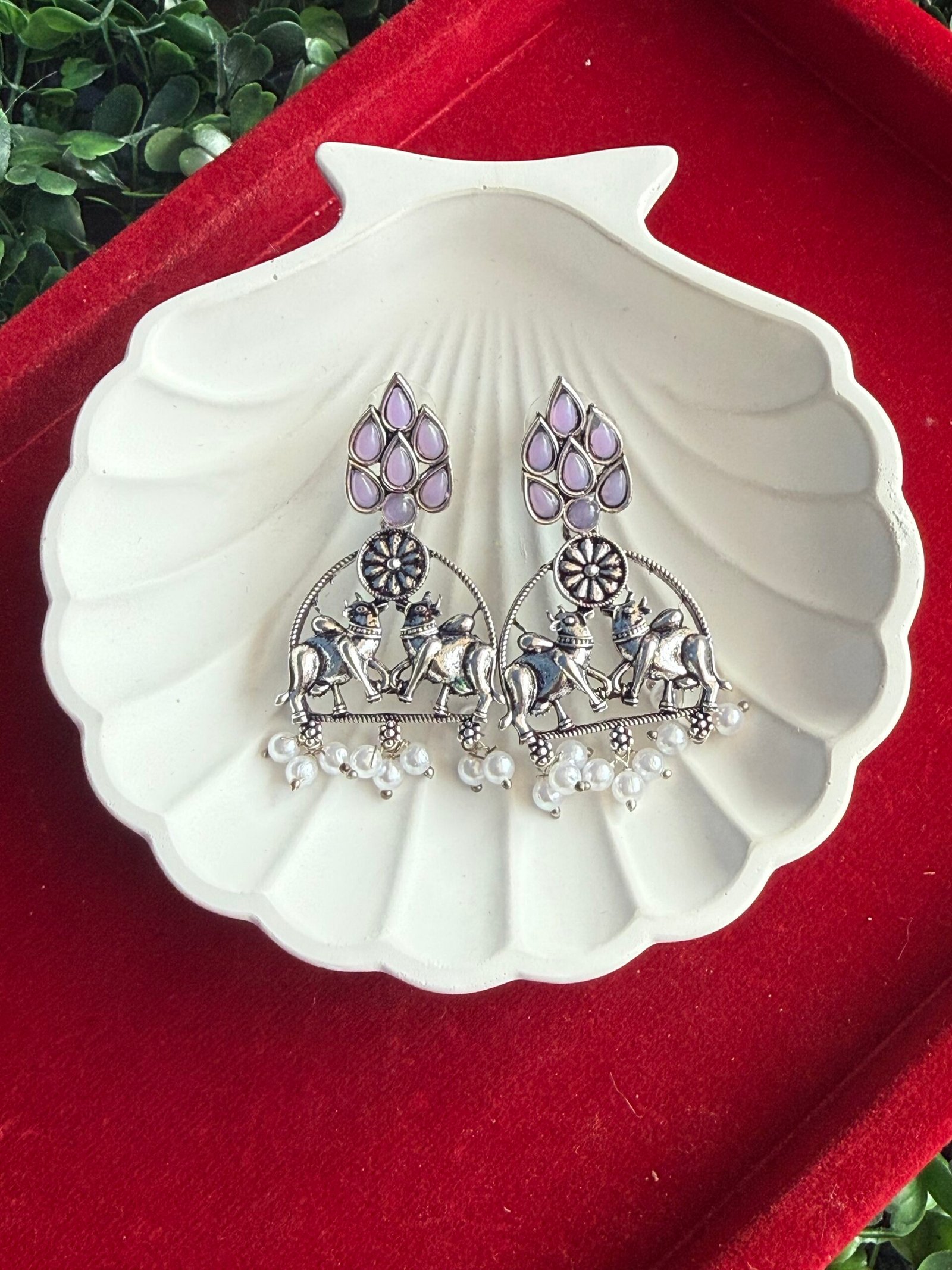 img_4785-scaled-1.jpeg Nandi Stone Pearl Earrings – Lavender - Image 1