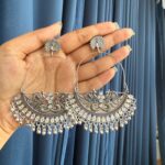Anushka Oxidised Chandbali- Silver