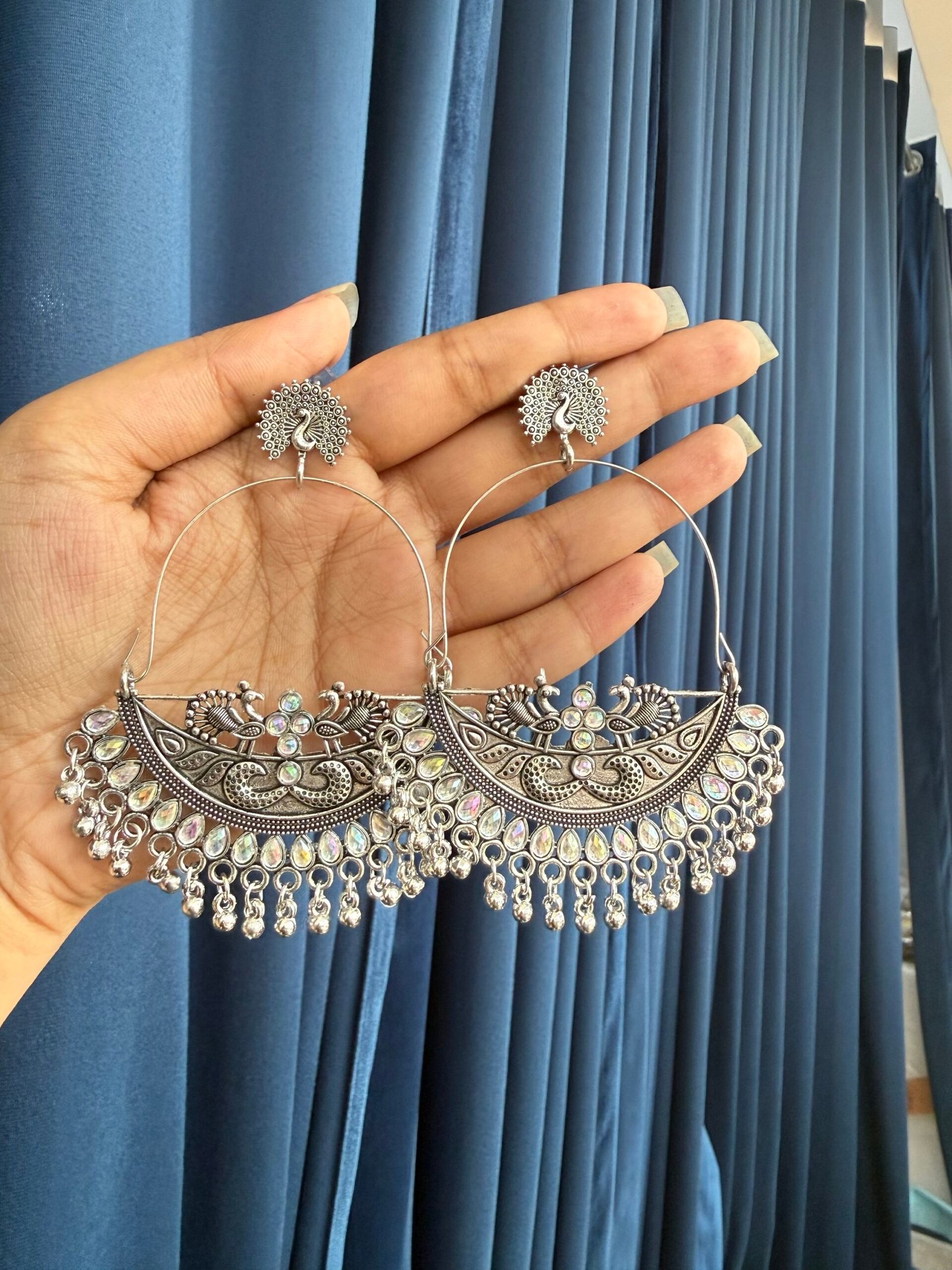 img_4794-scaled-1.jpeg Anushka Oxidised Chandbali- Silver - Image 1