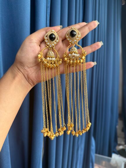Ritika Kashmiri Earrings – Black