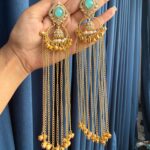 Ritika Kashmiri Earrings – Light Blue
