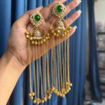 Ritika Kashmiri Earrings – Dark Green