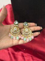 Monica Premium Kundan Set – Mint Pink - Image 2