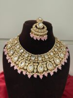 Asmeena Kundan Jewellery Set – Light Pink - Image 2