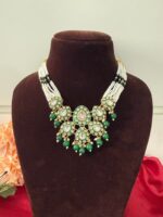 Vandana Meenakari Jewellery Set – Dark Green - Image 3