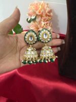 Vandana Meenakari Jewellery Set – Dark Green - Image 2