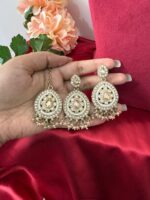 Jasmeen Kundan Choker Set – Golden - Image 3