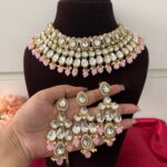 Asmita Premium Kundan Jewellery Set – Light Pink
