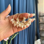 Kundan Hoops – White