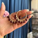 Kundan Hoops – Brown