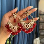 Red Kundan Chandbali