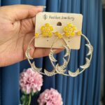 Vina Chandbali Earrings – Yellow
