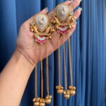 Deepti Kashmiri Earrings – Mint Green Pink