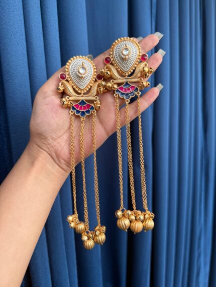 Deepti Kashmiri Earrings – Pink Blue
