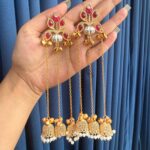 Sara Kashmiri Earrings –  Dark Pink