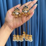 Sara Kashmiri Earrings –  Dark Blue