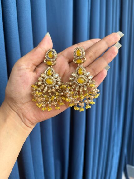 Aabha Ethnic Earrings – Yellow