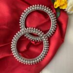 Pearl Silver Kundan Kada – Set of 2