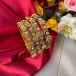 Meenakari Stone Bangles – Set of 4