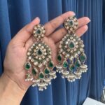 Reena Kundan Earrings – Dark Green