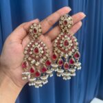 Reena Kundan Earrings – Dark Pink