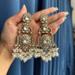Shruti Premium Kundan Earrings – White