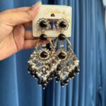 Shruti Premium Kundan Earrings – Black