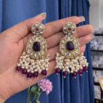 Simran Kundan Earrings – Purple