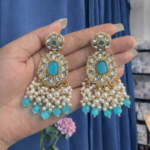 Simran Kundan Earrings – Light Blue