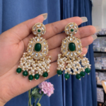 Simran Kundan Earrings – Dark Green