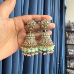Mukti Premium Kundan Jhumka – Light Green
