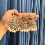 Ansha Jhumka Mangtika Set – White