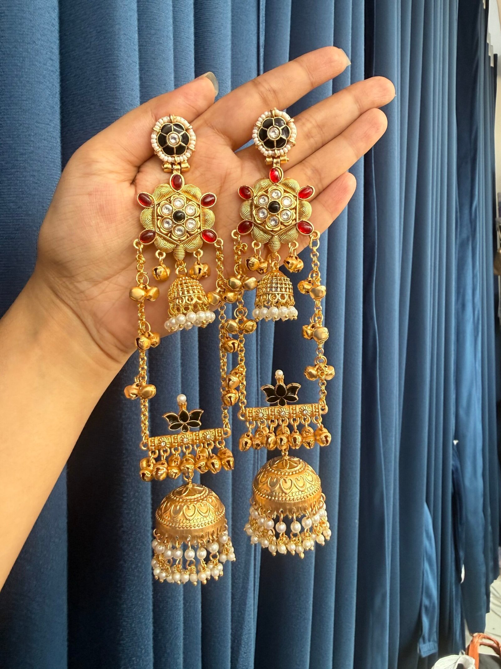 img_8916-scaled-1.jpeg Shanaya Kashmiri Earrings – Black Red - Image 1